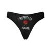 Custom Women's Funny Face Property of Name Rose Black Thong G-Strings Briefs Shorts Underpants Printed with Photo L view 4