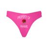 Custom Women's Funny Face Novelty Briefs Thong G-Strings Property of Name Rose Pink Printed with Photo S view 4