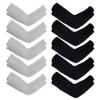 10 Pairs Unisex Arm Sleeves, Arm Sleeves UV Sun Protection Cooling Sleeves for Women Youth Arm Cover Sleeves for Boys Girls Bike Riding Baseball Basketball Running Outdoors Activities, Black and White view 1