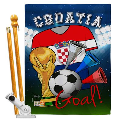 World Cup Croatia Flags Croatian Banner Room Wall Art Flag Poles For Outside House Patio Porch Lawn Garden Stand Tapestry Yard Signs FIFA Gifts Sports Fan Trophy Soccer Game Football Made In USA