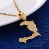 The Republic of Haiti Map Pendant Necklace Chain Port-AU-Prince Map Jewelry (gold) view 2
