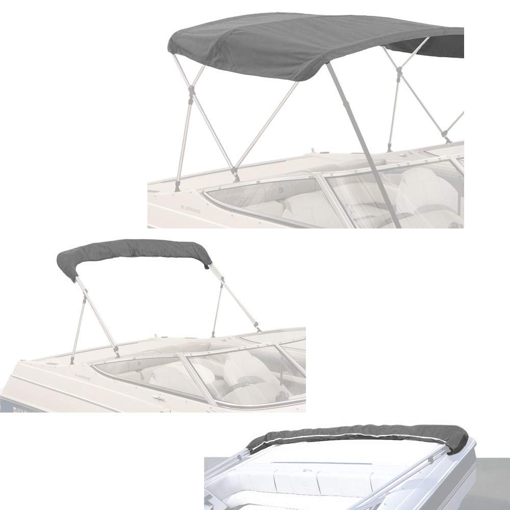 Savvycraft 4 Bow Bimini Replacement Top Canvas Cover 4 Bow 96" L 73"-78" W Gray Color