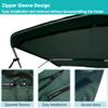Savvycraft 4 Bow Bimini Top Replacement Cover, Durable Marine Grade Canvas Boat Canopy, Easy Install Zipper Sleeves, 4 Bow 96" L 91"-96" W Green Color view 3