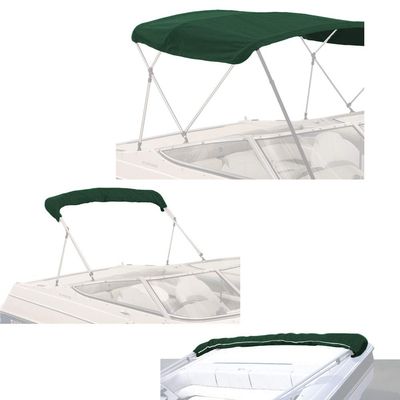 Savvycraft 4 Bow Bimini Top Replacement Cover, Durable Marine Grade Canvas Boat Canopy, Easy Install Zipper Sleeves, 4 Bow 96" L 97"-103" W Green Color
