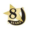 Crown Awards 1" x1" 8 Year Recognition Lapel Pins, Star-Shaped 8 Year Recognition Gold Lapel Pins 30 Pack Prime view 1