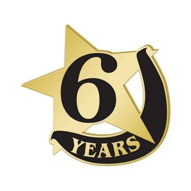Crown Awards 1" x1" 6 Year Recognition Lapel Pins, Star-Shaped 6 Year Recognition Gold Lapel Pins 10 Pack Prime