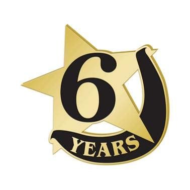 Crown Awards 1" x1" 6 Year Recognition Lapel Pins, Star-Shaped 6 Year Recognition Gold Lapel Pins 10 Pack Prime