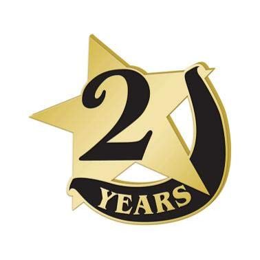 Crown Awards 1" x1" 2 Year Recognition Lapel Pins, Star-Shaped 2 Year Recognition Gold Lapel Pins 30 Pack Prime