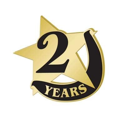Crown Awards 1" x1" 2 Year Recognition Lapel Pins, Star-Shaped 2 Year Recognition Gold Lapel Pins 30 Pack Prime