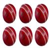warriors point 4 Piece Ball Tournament Red Leather Ball for Practice, Match, Academy, and Tournament, Cricket Ball Red Leather(Pack of 6) view 1