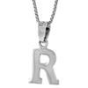 1/2 Inch Small Sterling Silver Block Initial R Necklace Alphabet Letters High Polished 18 inch Box_15 view 2