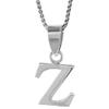 1/2 Inch Small Sterling Silver Block Initial Z Necklace Alphabet Letters High Polished 24 inch Box_15 view 2