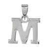 1/2 Inch Small Sterling Silver Block Initial M Necklace Alphabet Letters High Polished 24 inch Box_15 view 1