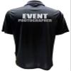 Smart People Clothing Event Photographer Polo Reflective Design,Performance Polo w/Moisture Wicking Technology, Black Shirt. view 3