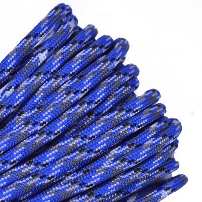BORED? PARACORD! 550 Paracord Type III 7 Strand - Utility Cord - New Blue Camo 10 Feet