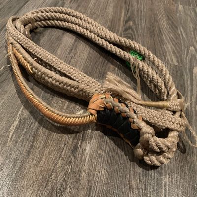 Bull Rope Tan Poly Jr Pro Bull Rope Custom 9x7 RH Bull Riding- EPT Bull Ropes 14'