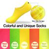 CUTIE MANGO 5 Pairs Womens Ankle Socks - Casual Non Slip Low Cut Colorful Comfort Socks Size 5,6,7,8 US for Women - Yellow view 3