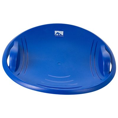 Franklin Sports Kids Saucer Sled - Arctic Trails Round Plastic Snow Sled for Kids - Single Rider 1 Person - Heavy Duty Plastic Sledding Saucer with Handles - Perfect Winter Toy - 22"