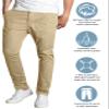 Galaxy by Harvic Slim Fit Men's Stretch Chino Pants (34X32, 800-Khaki) view 3