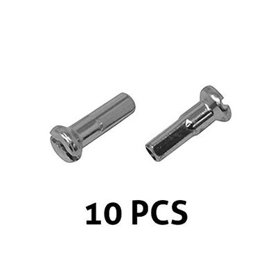 Fenix Cycles 16mm Brass Spoke Nipple, Silver (12G 16mm, 10PCS)
