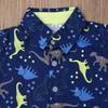 Baby Kids Boy Gentleman Suits, Flamingo Printed Button Down Shirt +Pink Shorts Set 2Pcs Outfits Set (Fluorescent Green+Blue, 18-24M) view 2
