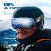 ZIONOR X Ski Snowboard Snow Goggles OTG Design for Men Women Adult with Spherical Detachable Lens UV Protection Anti-fog (VLT 9% White Frame Revo Silver Lens) view 3