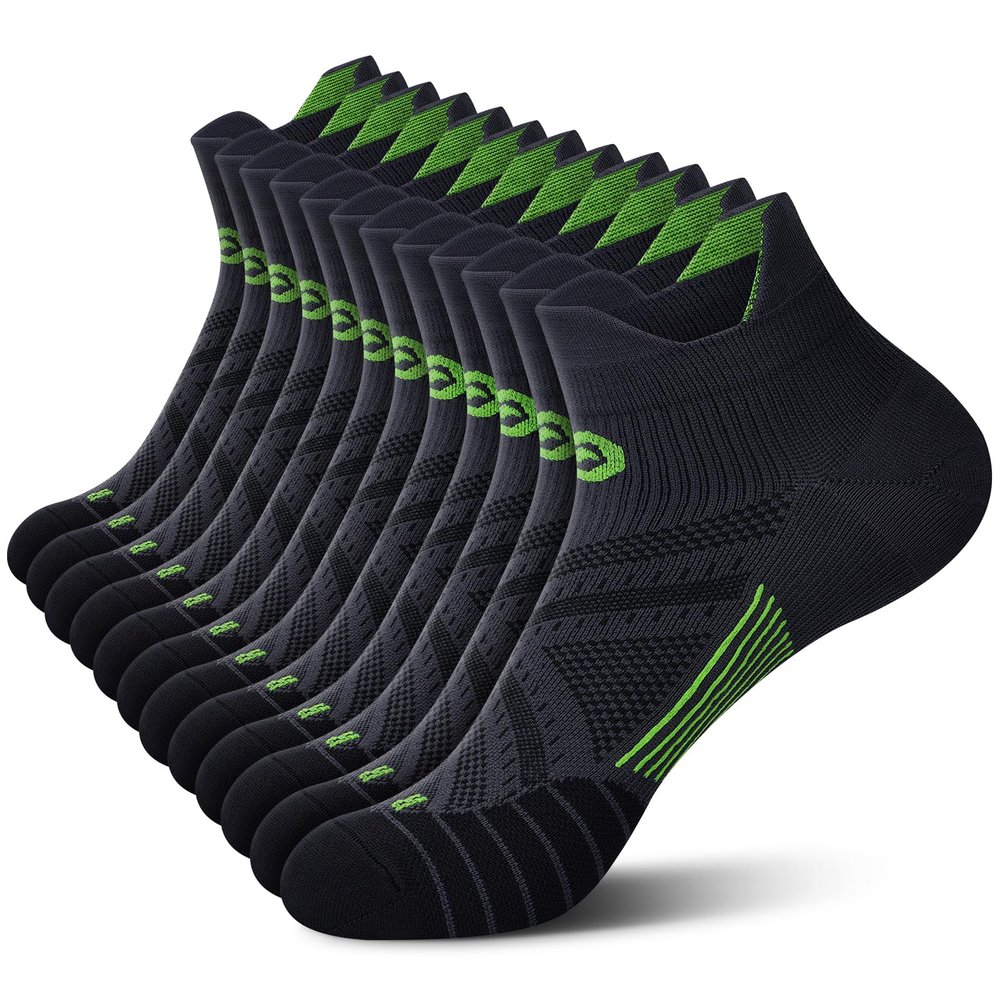 Ankle Compression Socks for Men and Women (6 Pairs), Low Cut No Show Short Compression Running Socks with Arch Support for Plantar Fasciitis, Cyling, Athletic, Flight, Travel, Nurses
