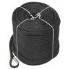 NovelBee 3/8" x 200' Double Braid Nylon Anchor Line with Stainless Steel Thimble (Black) view 1