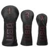 Golf Wood Head Covers USA,Golf Wood Covers Headcovers Set 1 Wood 3-Wood Hybrids Rescue Ut Utility Cover in Black Thick Synthetic Leather fits Taylormade m1 m2 m5 m6 Titleist Callaway APEX view 1