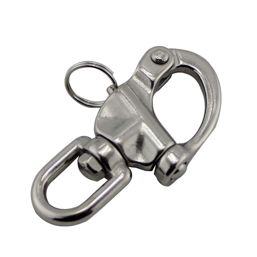 Stainless Steel Heavy Duty Sturdy Swivel D Rigging Shackles Eye Snap Shackle with Large Bail for Outdoor Activities
