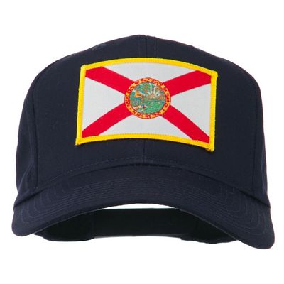 e4Hats.com Eastern State Florida Embroidered Patch Cap - Navy OSFM