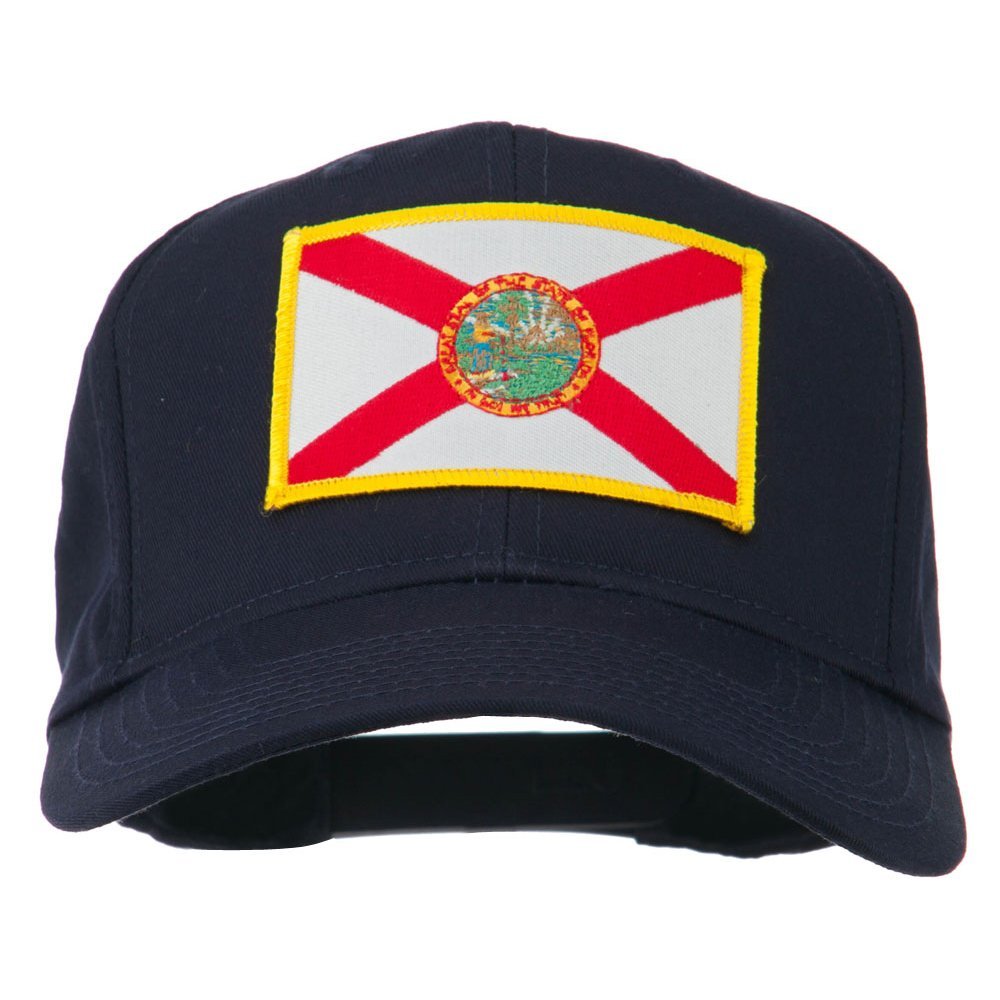 e4Hats.com Eastern State Florida Embroidered Patch Cap - Navy OSFM