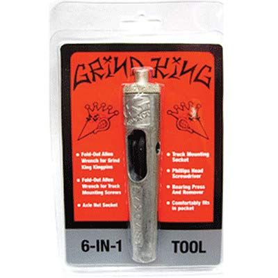 Grind King Truck Co. 6-in-1 Silver Multi-Purpose Skate Tool