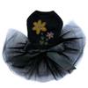Orange & Purple Flowers - Bling Rhinestone Dog Tutu Dress, 4XL Black view 1