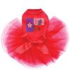Texas Flag with Bluebonnet - Bling Rhinestone Dog Tutu Dress, XS Red view 1