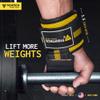 Premium Weight Lifting Hooks (Pair) - Heavy Duty Hand Grip and Wrist Straps Support - 9 mm Neoprene Padded for Deadlifts, Pull Ups, and Shrugs - Durable Workout Accessories for Men and Women (YEL) view 3