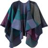 Lncropo Women's Shawls Wraps Winter Open Front Poncho Cape Oversized Cardigan Sweater,Series 1-Purple view 1