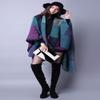 Lncropo Women's Shawls Wraps Winter Open Front Poncho Cape Oversized Cardigan Sweater,Series 1-Purple view 2
