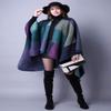 Lncropo Women's Shawls Wraps Winter Open Front Poncho Cape Oversized Cardigan Sweater,Series 1-Purple view 3