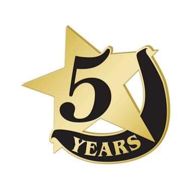 1" x1" 5 Year Recognition Lapel Pins, Star-Shaped 5 Year Recognition Gold Lapel Pins 100 Pack