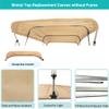 SavvyCraft 4 Bow Bimini Top Replacement Cover, Durable Marine Grade Canvas Boat Canopy, Easy Install Zipper Sleeves, 4 Bow 96" L 85"-90" W Beige Color view 2