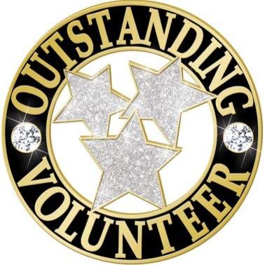 1" x 1" Outstanding Volunteer Pins, Recognition Pins Great Volunteer Recognition Lapel Pins For An Outstanding Worker 100 Pack