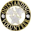 1" x 1" Outstanding Volunteer Pins, Recognition Pins Great Volunteer Recognition Lapel Pins For An Outstanding Worker 100 Pack view 1