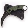 KIASLORE 1911K Tactical Knife Fixed Blade Teeth Knife D2 curved Blade & G10 Handle for Outdoor Survival, Camping, Bushcraft and Hunting, with Sheath (Stonewashed OD Green, 180) view 1