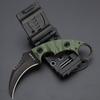 KIASLORE 1911K Tactical Knife Fixed Blade Teeth Knife D2 curved Blade & G10 Handle for Outdoor Survival, Camping, Bushcraft and Hunting, with Sheath (Stonewashed OD Green, 180) view 4