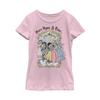 Fifth Sun Disney Vintage Princess Group Girl's Solid Crew Tee, Light Pink, Large view 1