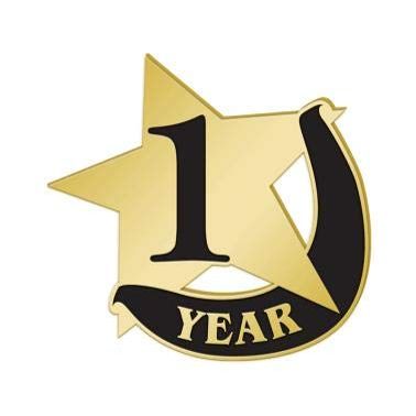 Crown Awards 1" x1" 1 Year Recognition Lapel Pins, Star-Shaped 1 Year Recognition Gold Lapel Pins 20 Pack Prime