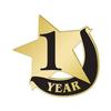 Crown Awards 1" x1" 1 Year Recognition Lapel Pins, Star-Shaped 1 Year Recognition Gold Lapel Pins 20 Pack Prime view 1