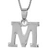 1/2 Inch Small Sterling Silver Block Initial M Necklace Alphabet Letters High Polished 18 inch Box_15 view 2