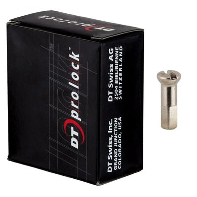 DT Swiss Spoke Nipple Brass 2.0 x 14mm Prolock/Prohead Silver - Box of 100 - NPBD20140N0100